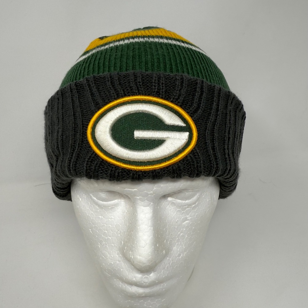 Green Bay Packers NFL New Era Cuffed Knit Beanie Hat‎ Men's Winter Green Yellow